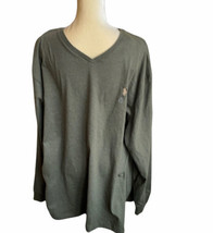 Polo Ralph Lauren Mens V Neck Long Sleeve Tshirt sz 2XL Olive Green Cotton - £27.49 GBP