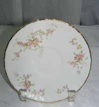 Vintage Pope Gosser USA China Gwendolyn Pink Roses 6&quot; Saucer Only - $184.27 MXN
