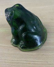 Images International Green Glass Frog Toad Figurine Paperweight 2&quot; tall - £20.54 GBP