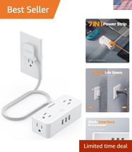 Surge Protector Power Strip with 4 AC Outlets &amp; 3 USB Ports - 5 FT White... - $33.00