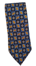 Christian Dior Vintage Tie Men&#39;s Multicolor Floral &amp; Squares Classic 100% Silk - £12.63 GBP