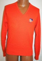 Vintage 70s Florida Gators Logo 7 Orange Pullover V-Neck Sweater M Football - £38.91 GBP