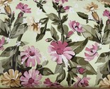 Fabric Linen Kitchen Tablecloth 60&quot;x84&quot;Oblong,FLOWERS &amp; LEAVES,FLORAL BO... - £17.91 GBP