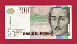Rare 2,000 Pesos 2001 Colombia Unc Banknote (Pick-451d) Signatures: Miguel Urrut - £4.38 GBP
