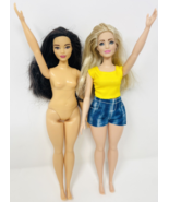Lot 2 Barbie Curvy Body Fashionistas Blonde Black Hair - €17,22 EUR