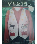 Vintage Dimensions Felt Applique Vest Kit Christmas Unopened 62002 - $435.85 MXN