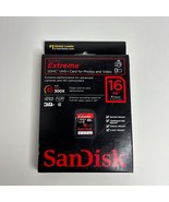 Sandisk Extreme 16GB SD SDHC Memory Card 4 hour 45MB/s New in Box Sealed - $11.28