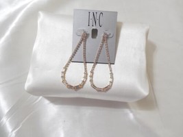 INC International Concepts 3&quot; Gold Tone Crystal Teardrop Earrings D100 - $16.31