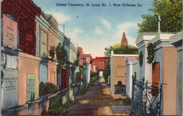 Oldest Cemetery in St. Louis New Orleans LA Postcard PC504 - £3.97 GBP