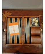 Vintage Backgammon Set Leather Case - £14.34 GBP