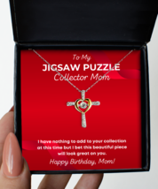 Jigsaw Puzzle Collector Mom Necklace Birthday Gifts - Cross Pendant Jewelry  - £39.50 GBP