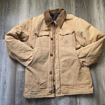 Carhartt Detroit Jacket 2XL Quilt Lined Duck Brown Tan Corduroy Distressed Vtg - £119.85 GBP