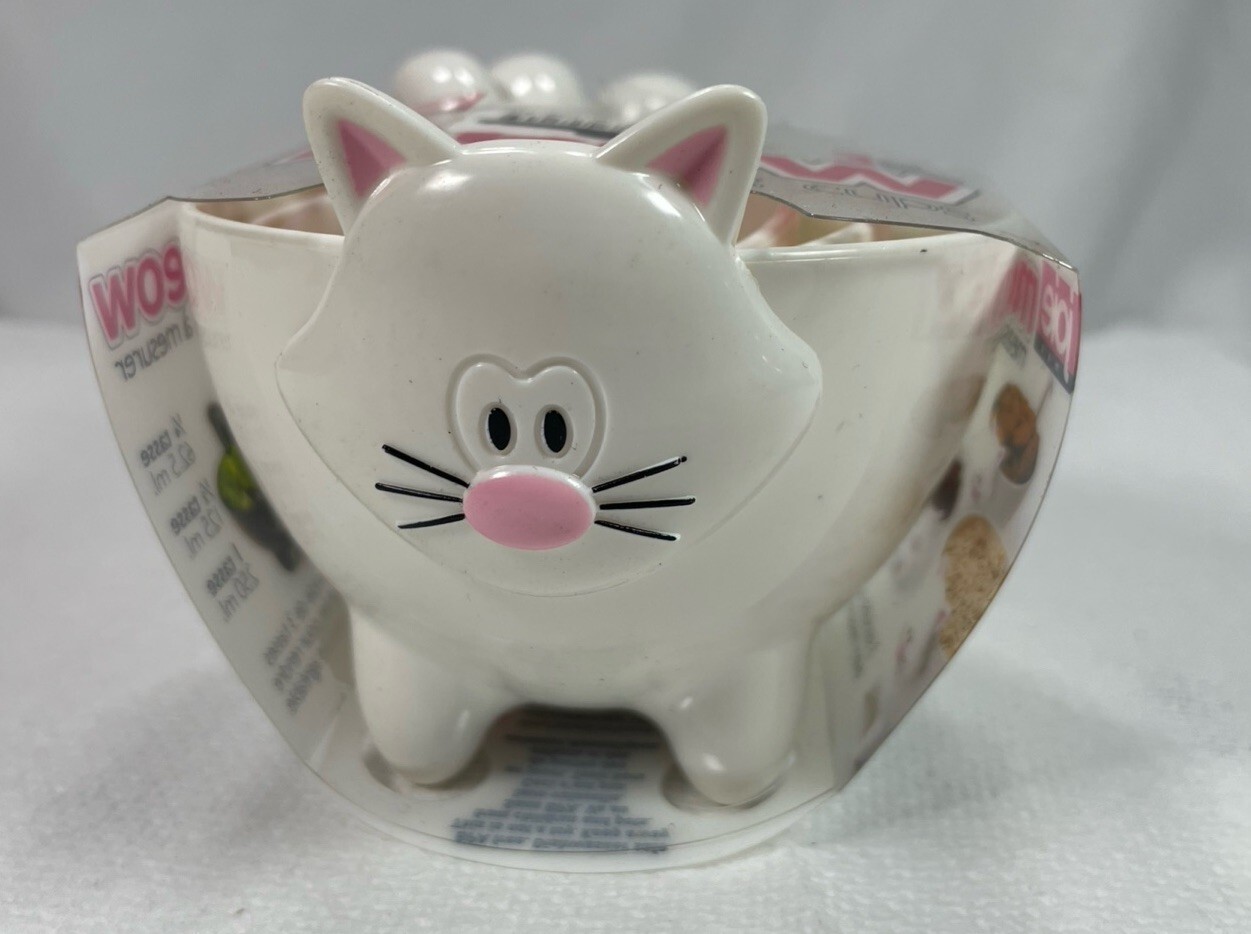 Measuring Cups Meow White Cat Kitty Kitten set 3 NEW Joie Item image 9