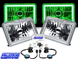 Octane Lighting 4X6 Inch Green COB Halo Glass/Metal 6000K 4000 Lumens LED Headli - £158.23 GBP