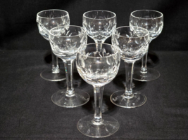 Vintage Gorham Crystal BAMBERG Dot &amp; Fan Pattern 4&quot; Cordial Glasses - Set Of 6 - £24.30 GBP