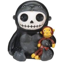 Furrybones Kongo Skeleton in Gorilla Costume Holding a Monkey Doll Figur... - $15.99