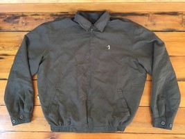 K Stevens Brown Polyester Blend Plaid Lined Zip Collared Golf Jacket Men... - $29.69