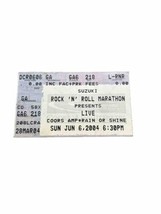 ROCK N ROLL MARATHON CONCERT TICKET STUB June 6 2004 LIVE - +LĪVE+ - $15.00