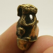 rabbit lingham phallic thai tiny amulet brass pendant talisman good luck love at - £23.16 GBP