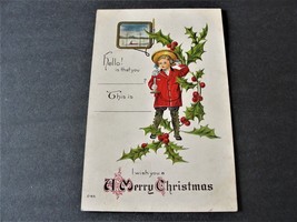 I wish You a Merry Christmas - Unposted 1900s Embossed Postcard. - £9.49 GBP