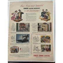 Vtg 1950 Singer Sewing Machine Desk Models Print Ad Seamstress Dress Maker - $12.19