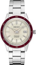 SEIKO Presage Style 60&#39;s Collection Stainless Steel Ruby Bezel Automatic Watch - £313.21 GBP