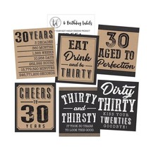 Milestone Birthday 30 Years Old Wine Bottle Labels Stickers 6pc Men Wome... - $11.00