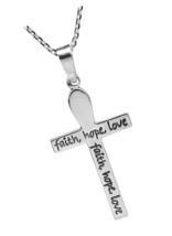 Simple &#39;Faith, Hope, Love&#39; Cross .925 | | - $69.76