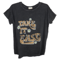 Altar&#39;d State Vintage Wash Take It Easy Daisy Boho Cotton Tee Women&#39;s Small - $34.99