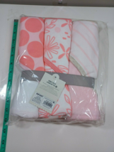Cloud island 3 pack of baby hooded bath towels pink and white new - $24.75