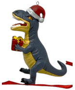 Dinosaur Christmas Ornament 3D Resin Santa Hat Holiday Tree Decor 4.5” H... - $21.13 CAD