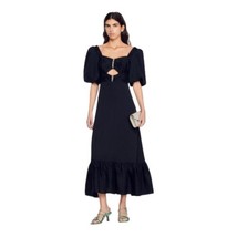 Sandro Falbala Rhinestone Embellished Cutout Midi Dress Black 36 / Small New - $250.50