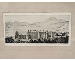 Vintage Europeon Castle Black And White Art Print 9&quot; X 4&quot; - $44.09