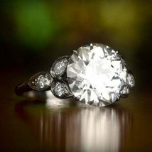 2.80Ct Round Cut White Moissanite Lovely Engagement Ring 14k White Gold Size 8 - £213.62 GBP