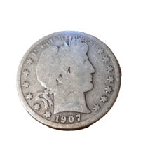 ½ Half Dollar Barber 90% Silver U.S Coin 1907 S San Francisco Mint 50C K... - £37.61 GBP