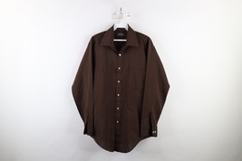 Vtg 70s Streetwear Mens 15.5 32/33 Super Silk Woven Collared Button Shir... - £37.04 GBP