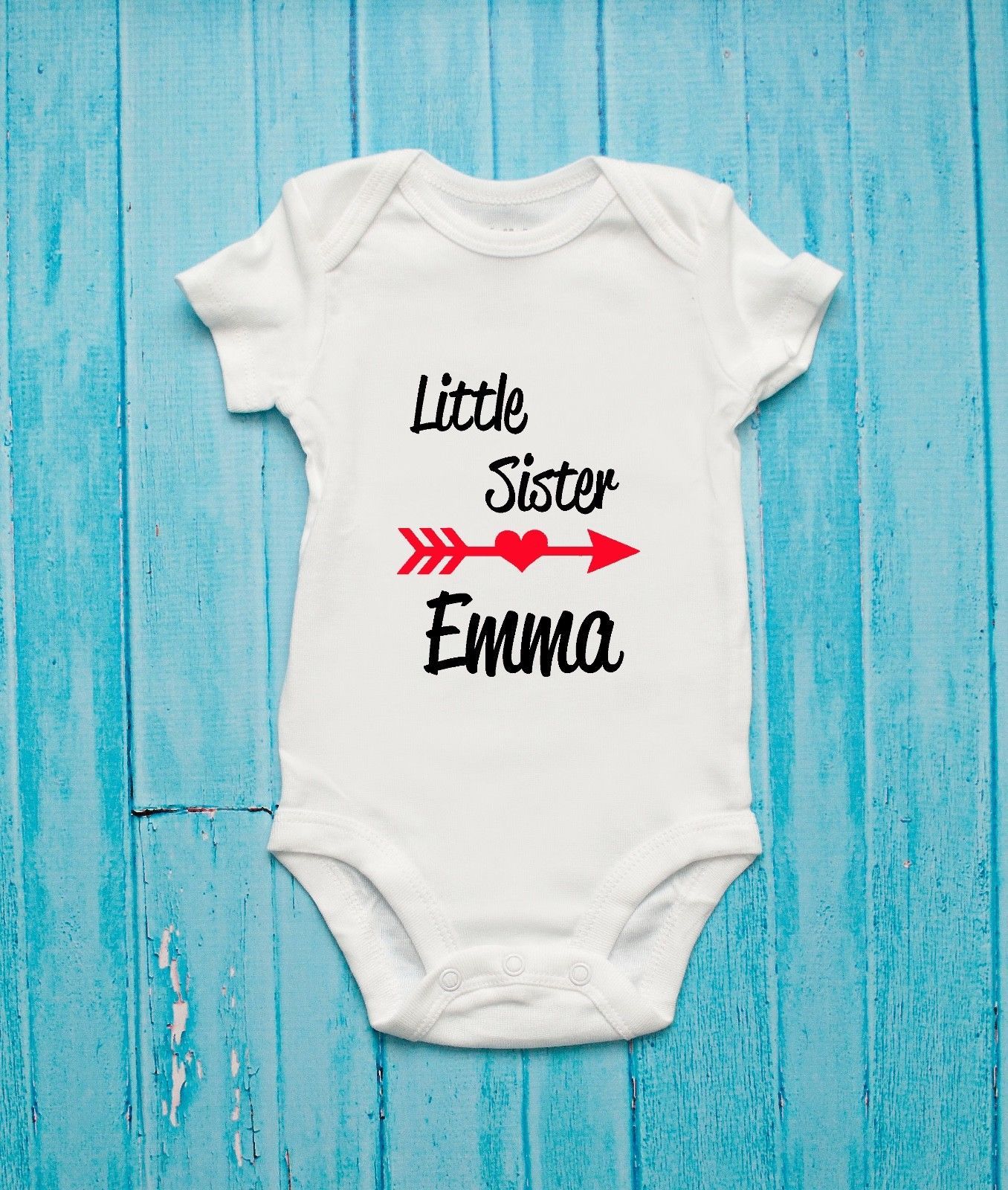 Little Sister Brother Personalized Baby Bodysuit - $11.00