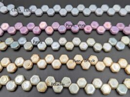 2-Hole 6mm Czech Glass Hexx - 7 inch Strand (Apx 30 Beads) - $3.00