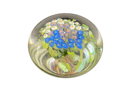 Vintage Yaffa &amp; Jeff Todd Signed 1985 Floral Millefiori Art Glass Paperw... - £176.52 GBP