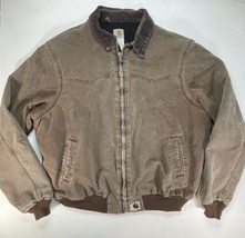 Vintage Carhartt Jacket Santa Fe J14 CHT Detroit Mens 2XLT Brown Quilt L... - $186.13