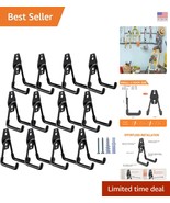 Heavy-Duty Garage Hooks 6 Pack: 12 U-Shaped Tool Organizers for Ultimate... - $38.92