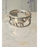 Vintage ring Elephant band size 5 sterling silver women girls pinky - $52.79 CAD