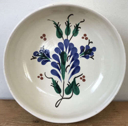 Primary image for Vintage Russian Ceramic Floral Handpainted 9.25” Serving Fruit Bowl Dish