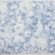 CROSCILL Rose Floral Blue 5-PC Drapery Panels Tiebacks with Valance - $100.00