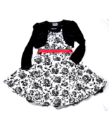 Little Girls Fancy Dress Size 4 Black and White Velveteen Bolero Jacket ... - £11.09 GBP