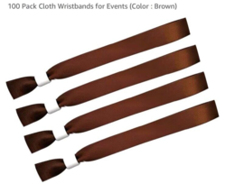 100 Pack Cloth Wristbands for Events (Color :) Brown - $6.81