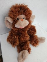 1976 GUND Brown Monkey Zippy Plush Chimp Stuffed Animal Orange Heart Nos... - $39.58