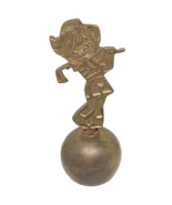 Female Golf Player Handled Made In India Vintage 4.25&quot; Tall  Brass Bell - €11,03 EUR