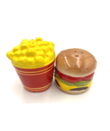 Salt and Pepper Shakers ~ Hamburger and French Fries ~ MAGNETIC - £11.72 GBP