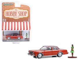 1983 Dodge Diplomat Red with Brown Top and Woman in Dress Figure The Hob... - $33.99